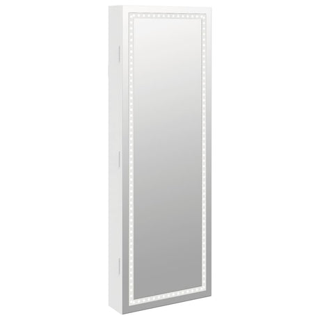 Vidaxx Schmuckschrank mit Spiegel und LED-Wandmontage weiß