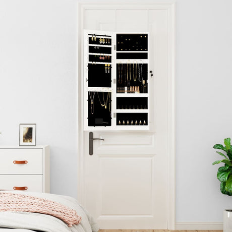 Vidaxx Schmuckschrank mit Spiegel und LED-Wandmontage weiß
