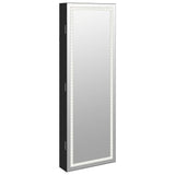 Vidaxx Schmuckschrank mit Spiegel und LED-Wandmontage in Schwarz