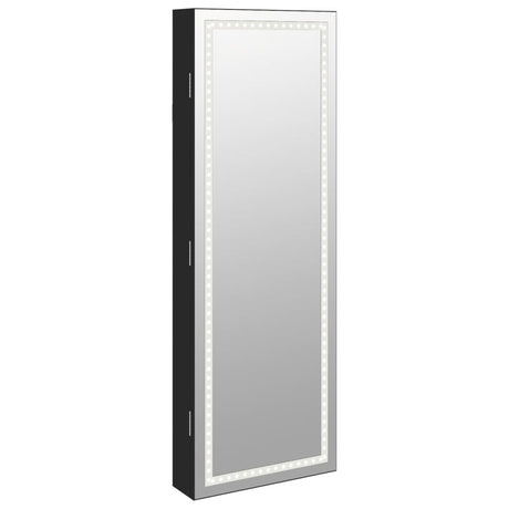 Vidaxx Schmuckschrank mit Spiegel und LED-Wandmontage in Schwarz