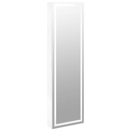 Vidaxx Schmuckschrank mit Spiegel und LED-Wandmontage weiß