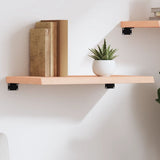 Vidaxl wandschap 60x40x(2-4) cm onbehandeld massief eikenhout