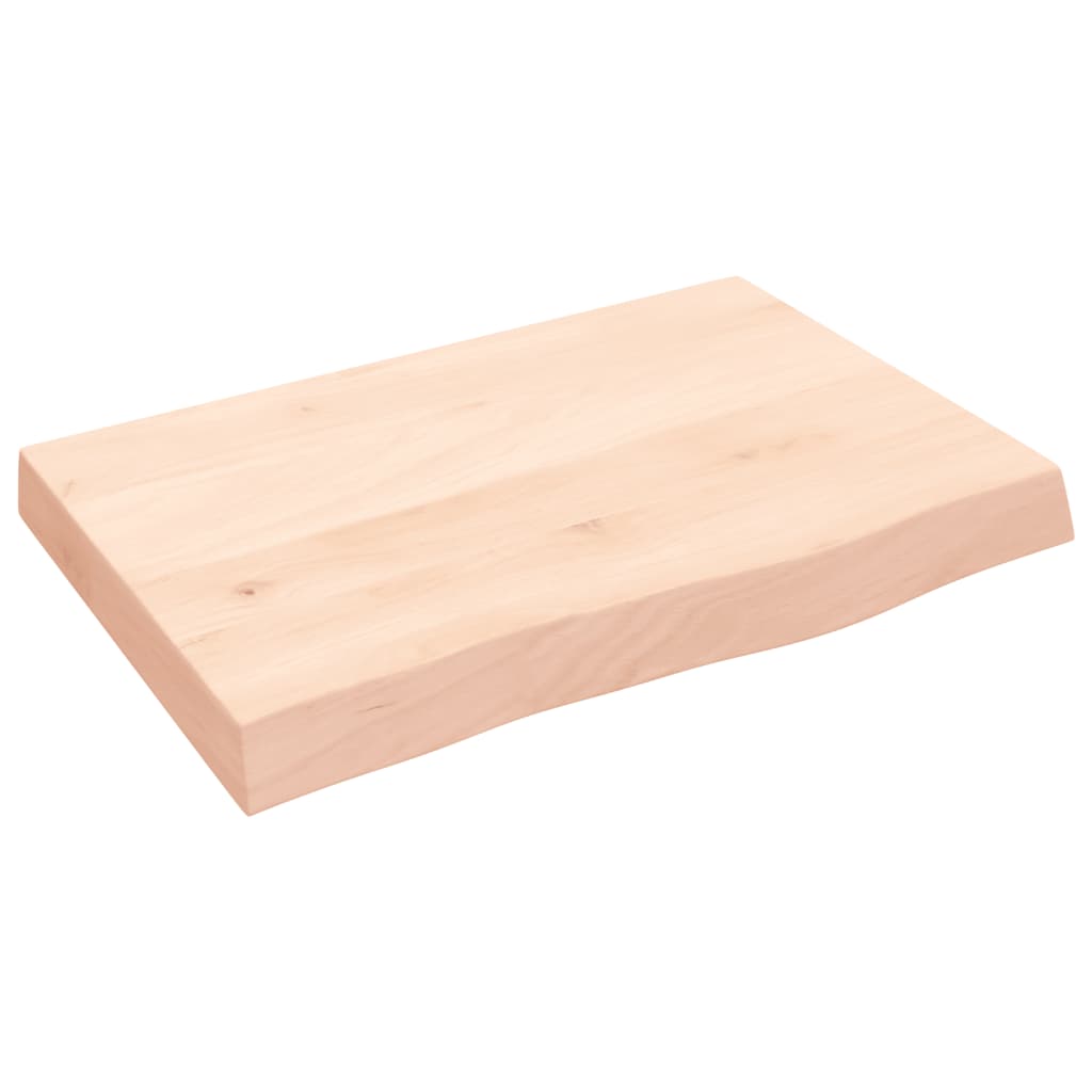Vidaxl wandschap 60x40x(2-6) cm onbehandeld massief eikenhout