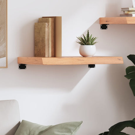 Vidaxl wandschap 60x40x(2-6) cm behandeld massief eikenhout lichtbruin