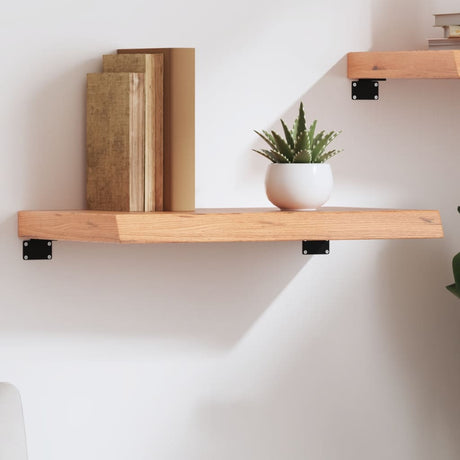 Vidaxl wandschap 60x40x(2-6) cm behandeld massief eikenhout lichtbruin