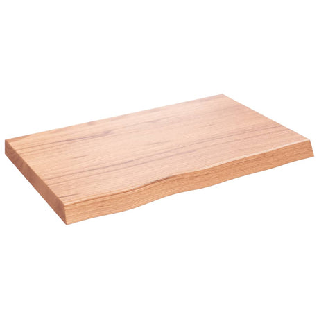 Vidaxl wandschap 80x50x(2-6) cm behandeld massief eikenhout lichtbruin