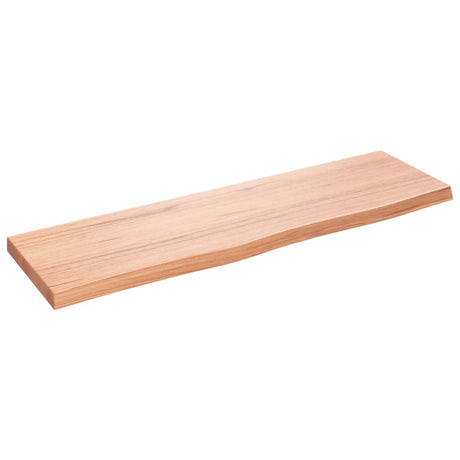 Vidaxl wandschap 100x30x(2-4)cm behandeld massief eikenhout lichtbruin