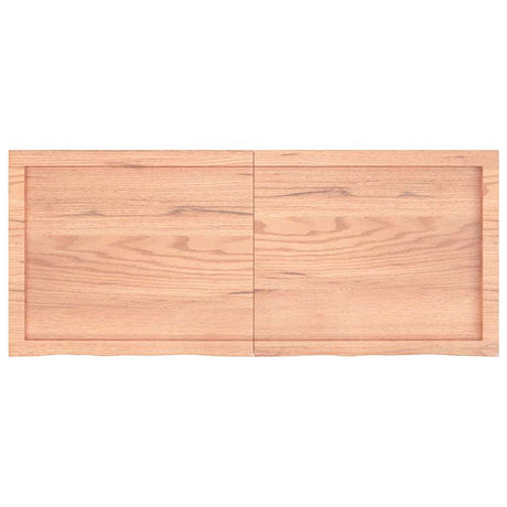 Vidaxl wandschap 120x50x(2-6)cm behandeld massief eikenhout lichtbruin