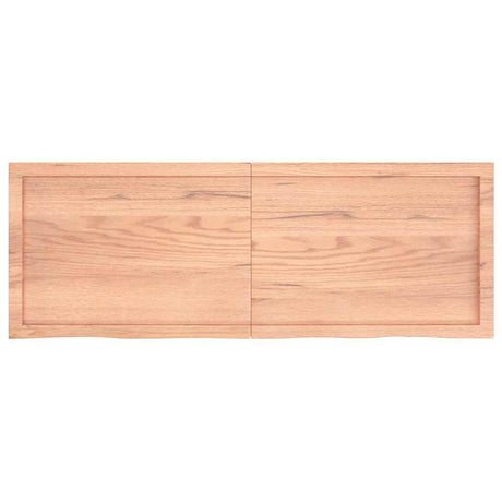 Vidaxl wandschap 140x50x(2-6)cm behandeld massief eikenhout lichtbruin