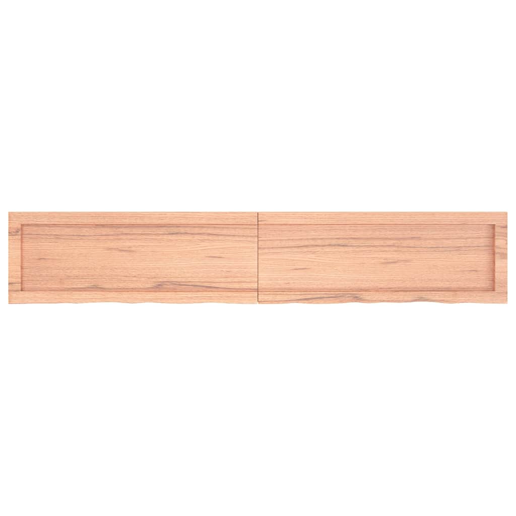 Vidaxl wandschap 160x30x(2-4)cm behandeld massief eikenhout lichtbruin
