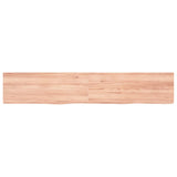 Vidaxl wandschap 160x30x(2-4)cm behandeld massief eikenhout lichtbruin