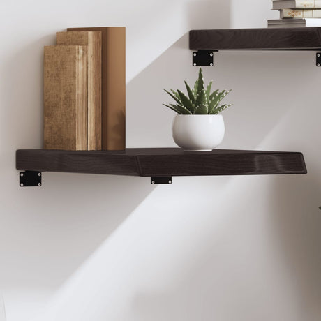 Vidaxl wandschap 40x60x(2-6)cm behandeld massief eikenhout donkerbruin