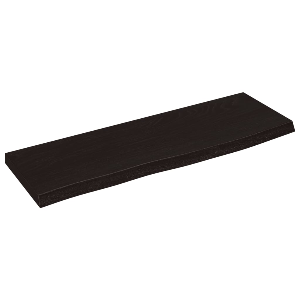 Vidaxl wandschap 60x20x2 cm behandeld massief eikenhout donkerbruin