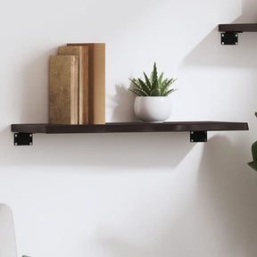 Vidaxl wandschap 60x20x2 cm behandeld massief eikenhout donkerbruin