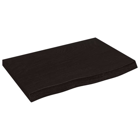 Vidaxl wandschap 60x40x(2-4)cm behandeld massief eikenhout donkerbruin