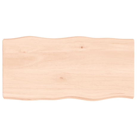Vidaxl tafelblad natuurlijke rand 80x40x(2-6) cm massief eikenhout
