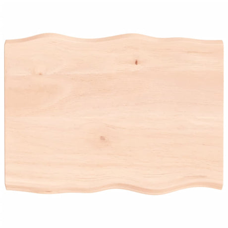 Vidaxl tafelblad natuurlijke rand 80x60x(2-4) cm massief eikenhout