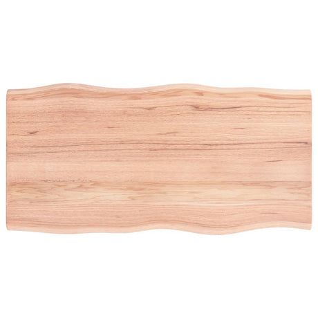 Vidaxl tafelblad natuurlijke rand 100x50x2 cm eikenhout lichtbruin