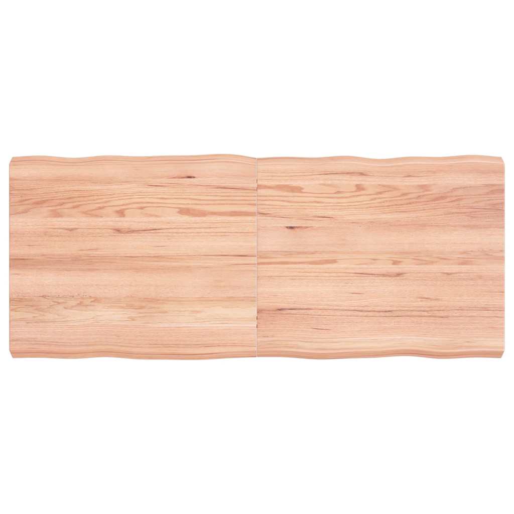 Vidaxl tafelblad natuurlijke rand 120x50x(2-6)cm eikenhout lichtbruin
