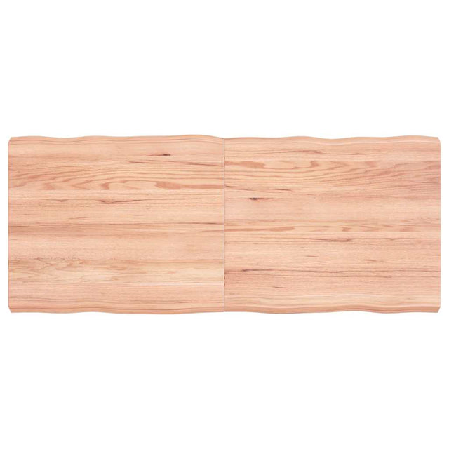 Vidaxl tafelblad natuurlijke rand 120x50x(2-6)cm eikenhout lichtbruin