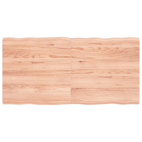 Vidaxl tafelblad natuurlijke rand 120x60x(2-4)cm eikenhout lichtbruin
