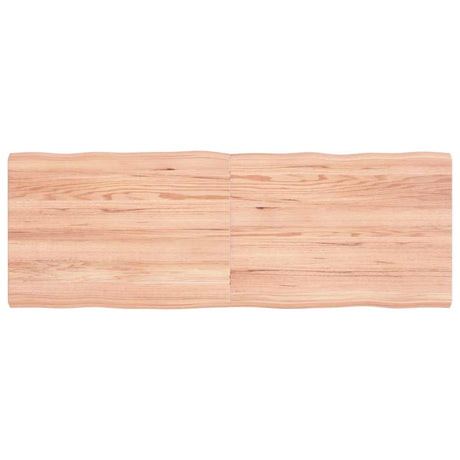 Vidaxl tafelblad natuurlijke rand 140x50x(2-4) cm eikenhout lichtbruin