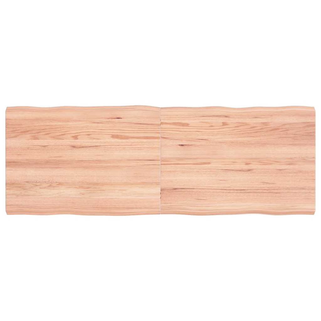 Vidaxl tafelblad natuurlijke rand 140x50x(2-4) cm eikenhout lichtbruin