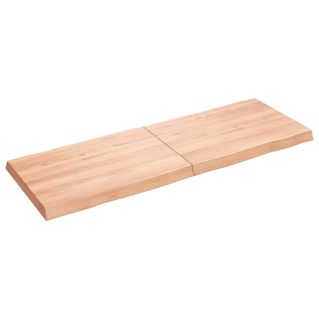 Vidaxl tafelblad natuurlijke rand 140x50x(2-6) cm eikenhout lichtbruin