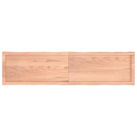 Vidaxl tafelblad natuurlijke rand 160x40x(2-4) cm eikenhout lichtbruin