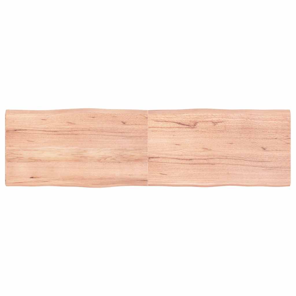 Vidaxl tafelblad natuurlijke rand 180x50x(2-4) cm eikenhout lichtbruin
