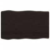 Vidaxl tafelblad natuurlijke rand 80x50x(2-6) cm eikenhout donkerbruin