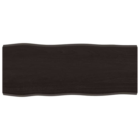 Vidaxl tafelblad natuurlijke rand 100x40x(2-4)cm eikenhout donkerbruin