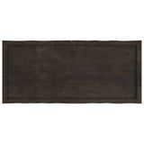 Vidaxl tafelblad natuurlijke rand 120x50x(2-4)cm eikenhout donkerbruin
