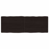 Vidaxl tafelblad natuurlijke rand 140x50x(2-6)cm eikenhout donkerbruin