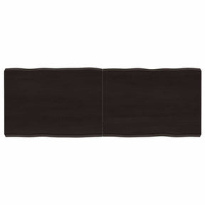 Vidaxl tafelblad natuurlijke rand 140x50x(2-6)cm eikenhout donkerbruin