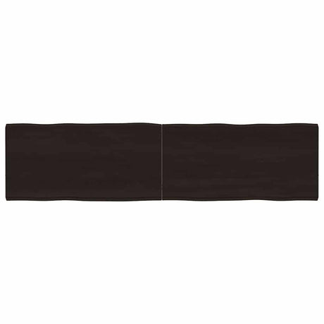 Vidaxl tafelblad natuurlijke rand 160x40x(2-4)cm eikenhout donkerbruin