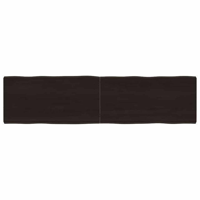 Vidaxl tafelblad natuurlijke rand 160x40x(2-6)cm eikenhout donkerbruin