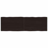 Vidaxl tafelblad natuurlijke rand 160x50x(2-4)cm eikenhout donkerbruin