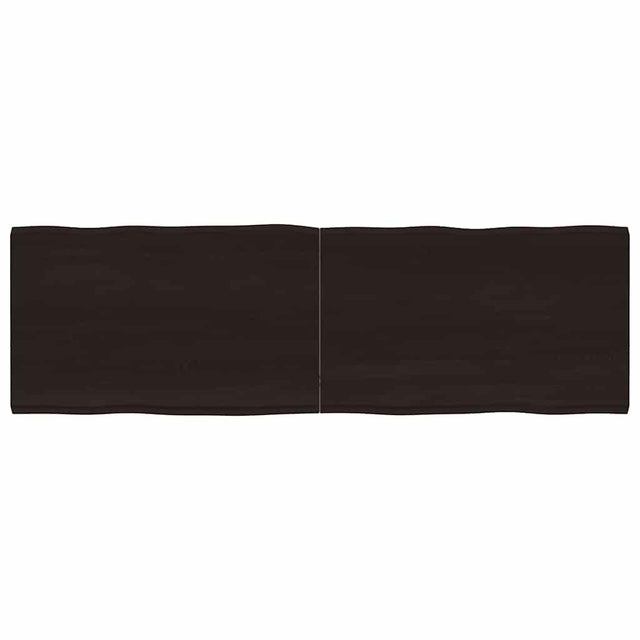 Vidaxl tafelblad natuurlijke rand 160x50x(2-4)cm eikenhout donkerbruin