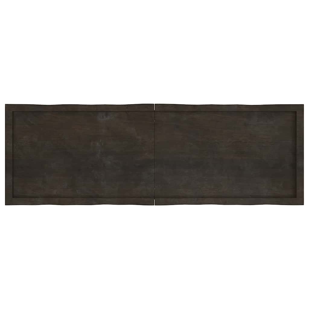 Vidaxl tafelblad natuurlijke rand 160x50x(2-4)cm eikenhout donkerbruin
