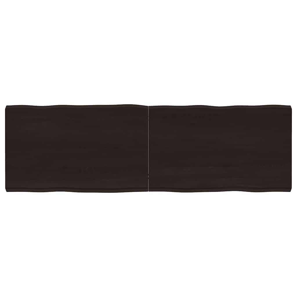 Vidaxl tafelblad natuurlijke rand 160x50x(2-6)cm eikenhout donkerbruin