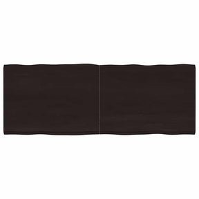 Vidaxl tafelblad natuurlijke rand 160x60x(2-4)cm eikenhout donkerbruin