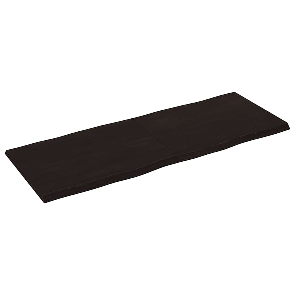 Vidaxl tafelblad natuurlijke rand 160x60x(2-4)cm eikenhout donkerbruin
