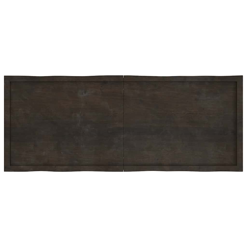 Vidaxl tafelblad natuurlijke rand 160x60x(2-4)cm eikenhout donkerbruin