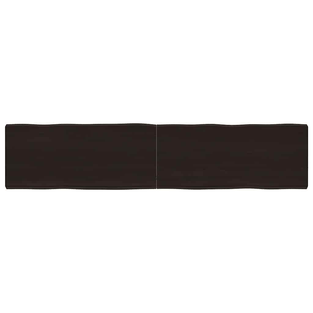 Vidaxl tafelblad natuurlijke rand 180x40x(2-6)cm eikenhout donkerbruin