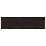 Vidaxl tafelblad natuurlijke rand 180x50x(2-4)cm eikenhout donkerbruin