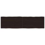 Vidaxl tafelblad natuurlijke rand 180x50x(2-4)cm eikenhout donkerbruin