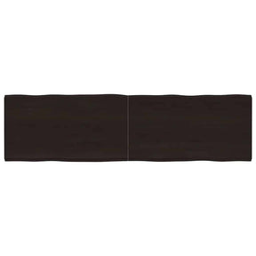 Vidaxl tafelblad natuurlijke rand 180x50x(2-4)cm eikenhout donkerbruin