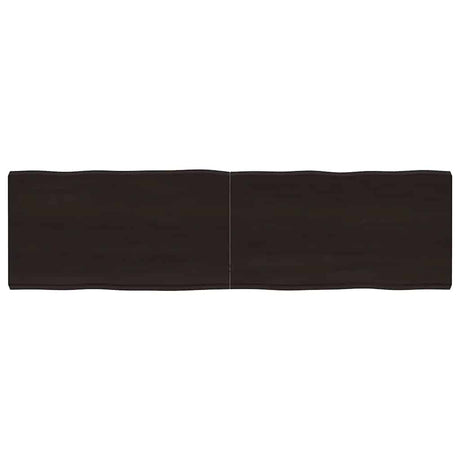 Vidaxl tafelblad natuurlijke rand 180x50x(2-6)cm eikenhout donkerbruin