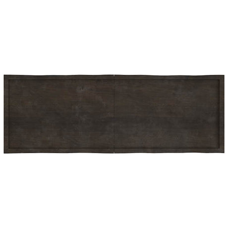 Vidaxl tafelblad natuurlijke rand 180x60x(2-4)cm eikenhout donkerbruin